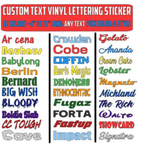 Custom Text Vinyl Lettering Sticker Decal Personalized -ANY TEXT - ANY NAME - [2