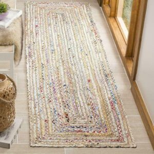 Rug  Rectangle jute cotton Runner Natural Handmade Carpet Braided Style Area Rug