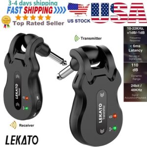 Lekato 5.8GHz Wireless Guitar System Transmitter Receiver fit Bass Digital 100ft
