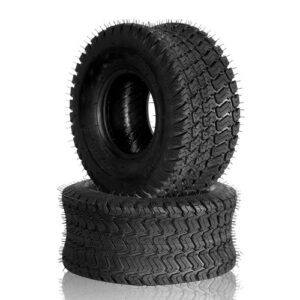 Two 15x6.00-6 Lawn & Garden Mower Tractor Turf Tires 4 Ply 15x6-6 Black Rubber