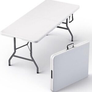 USED 4/6 Ft Plastic Folding Table - Perfect for Indoor/Outdoor Dining & Parties