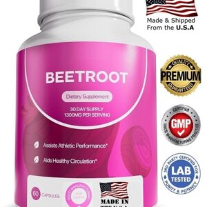 Rosabella Beetroot Capsules for Heart and Blood Pressure Support (60 capsules)