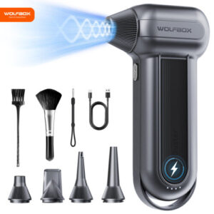 WOLFBOX MF100 Rechargeable Air Duster Cleaner 150000RPM 3-Gear Cordless for PC