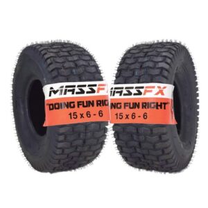 MASSFX 15x6-6 Lawn Mower, Turf, Lawn & Garden Tire 4 Ply 15x6x6 (2 Pack)