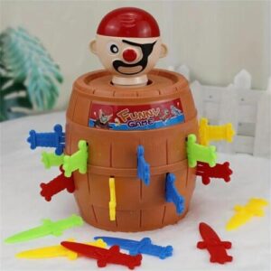 Pirate Barrel Game Interactive Pop-up Pirate Toy Bucket with Swords Puzzle