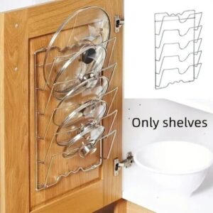 Pot Lid Holder Storage Rack Wall Mounted Pan Cover Organizer Kitchen Accessories