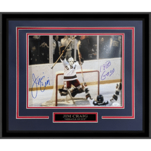 Jim Craig Autographed 1980 USA Hockey Celebration Deluxe Framed 11x14 Photo "80