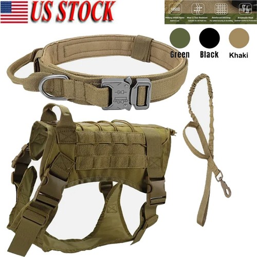 Tactical Dog Vest US Working Dog Military Harness with Handle No-pull Large