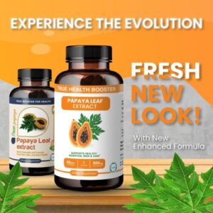 TrueMed Papaya Leaf Extract Support Immunity Good Hair, Skin 500 mg 60 capsules