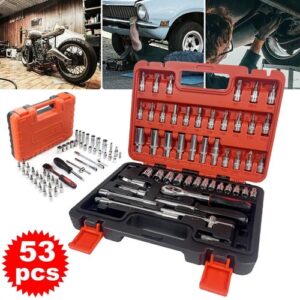 53 PC Mechanics Tools Set Car Repair Tool Kit Set Box for Home Socket Wrench Set